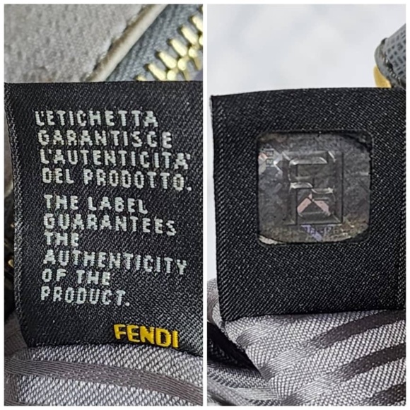 Authentic Fendi 2Jours Leather Shoulder Bag Grey - Picture 9 of 16
